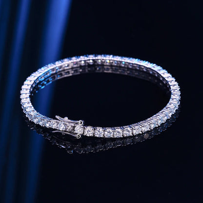 D-VVS1 Moissanite Tennis Bracelet – 925 Sterling Silver
