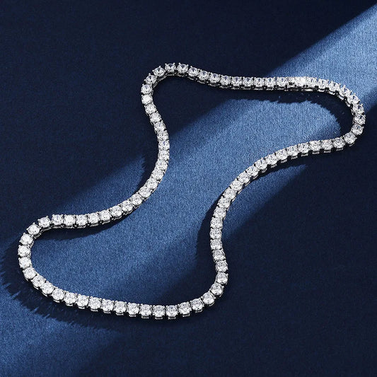 Moissanite Tennis Necklace – 925 Sterling Silver (2.5mm-5mm)