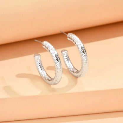 Eccentric Metallic Geometric Stud Earrings Minimalist Style