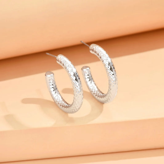 Eccentric Metallic Geometric Stud Earrings Minimalist Style