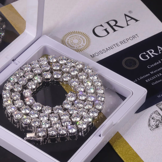 D-VVS1 Moissanite Tennis Necklace – 925 Silver