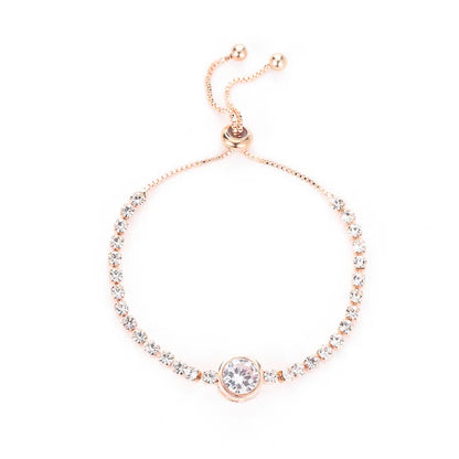 Luxury Cubic Zirconia Tennis Bracelet – Gold, Rose Gold & Silver