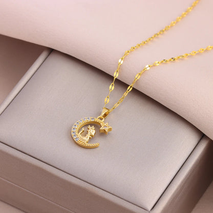Crescent Moon Pendant Necklace