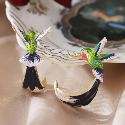 Cute Minimalist Hummingbird Stud Earrings