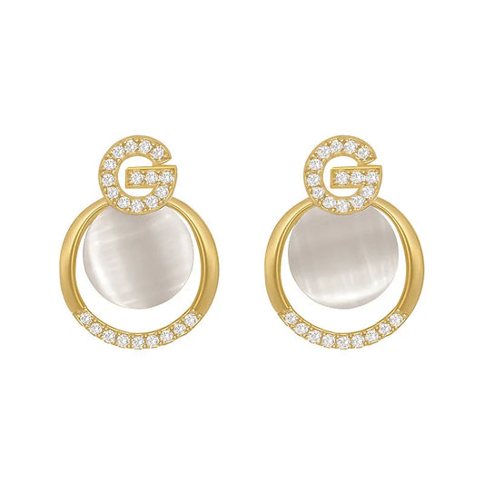 Bohemian Pearl & Rhinestone Stud Earrings
