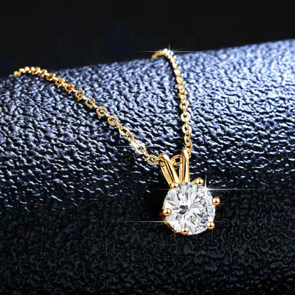 Gold Moissanite Pendant Necklace