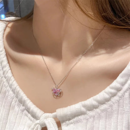Cosmic Heart Ring Pendant Necklace