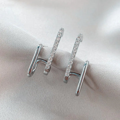 Exquisite Rhinestone Round Ear Cuff Stud Earrings