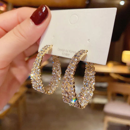 Bohemian Pearl & Rhinestone Stud Earrings