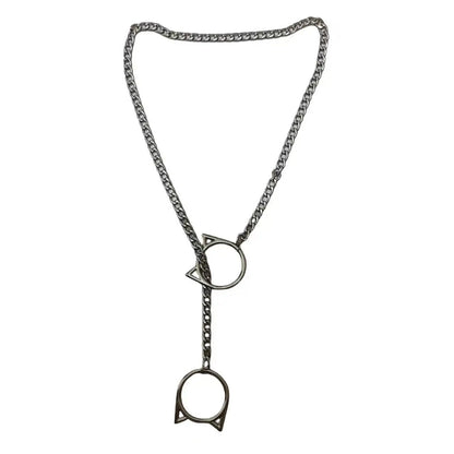 Heart O-Ring Slip Chain - Adjustable Lariat (Y-Necklace/Choker)