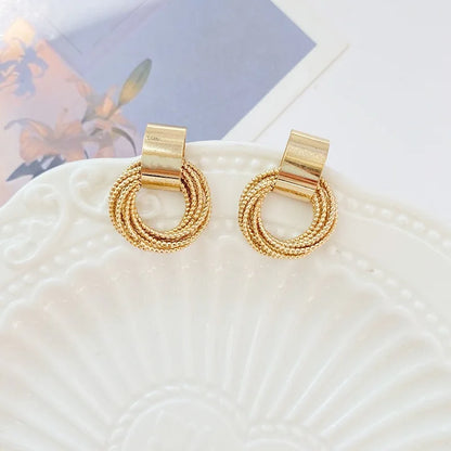 Twisted Mesh Gold Earrings