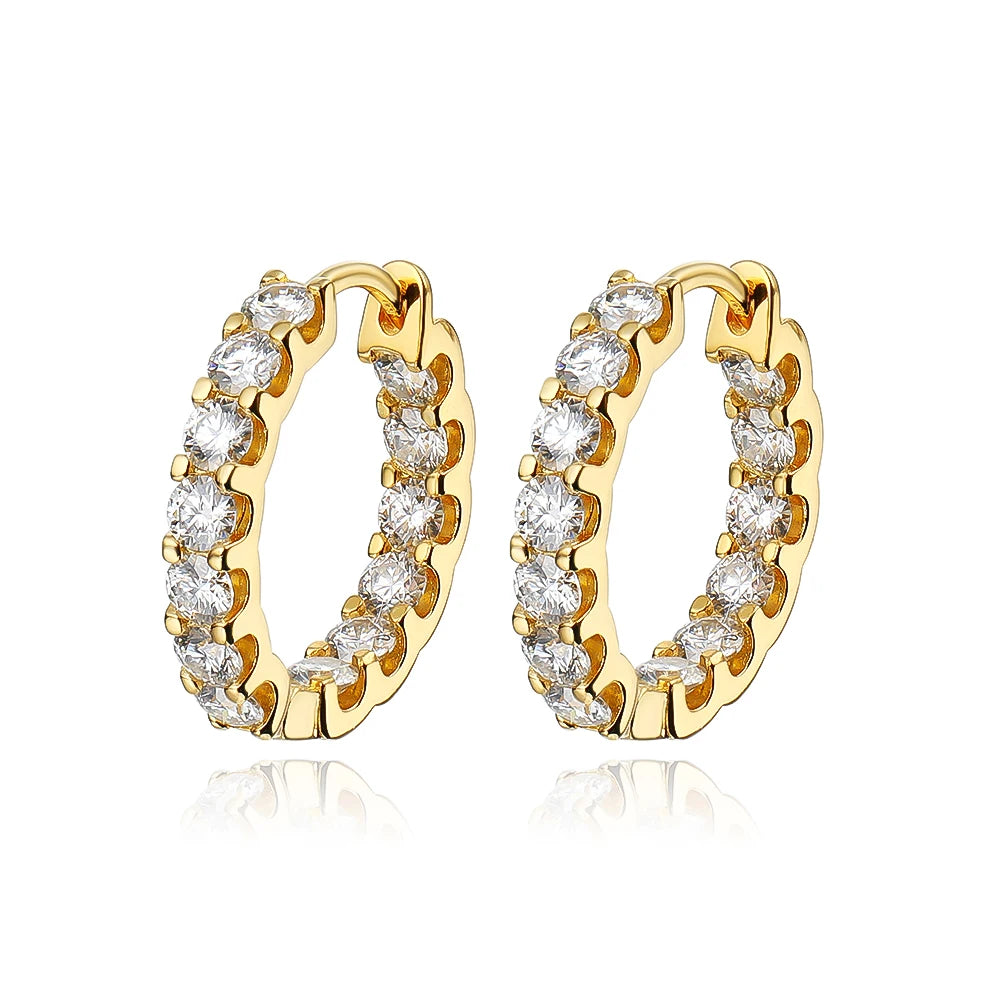 Moissanite-Studded Hoop Earrings