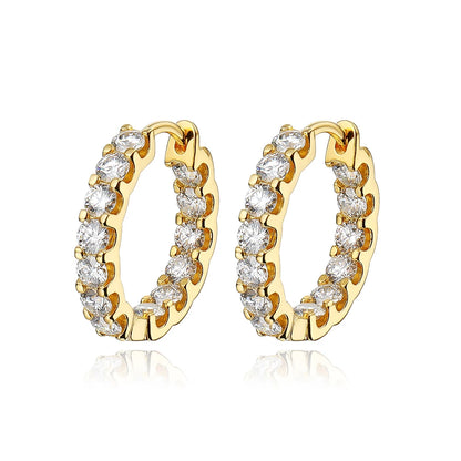 Moissanite-Studded Hoop Earrings