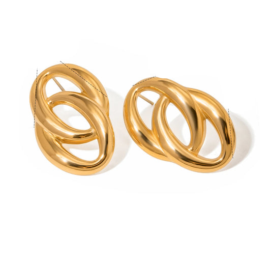 Classic Gold-Tone Oval Huggie Earrings