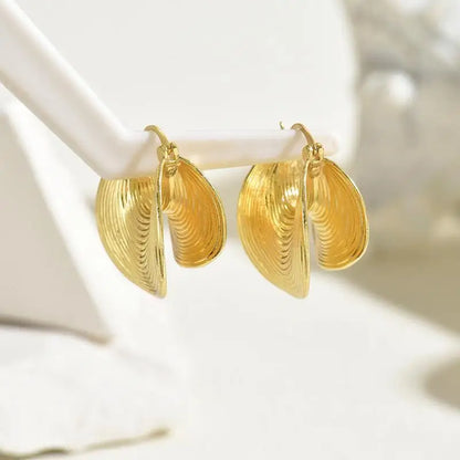 Geometric Striped Drop Earrings