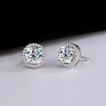 Round Moissanite Stud Earrings