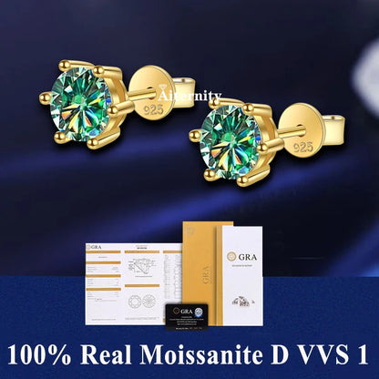 18K Gold Plated /  925 Sterling Silver Moissanite Stud Earrings