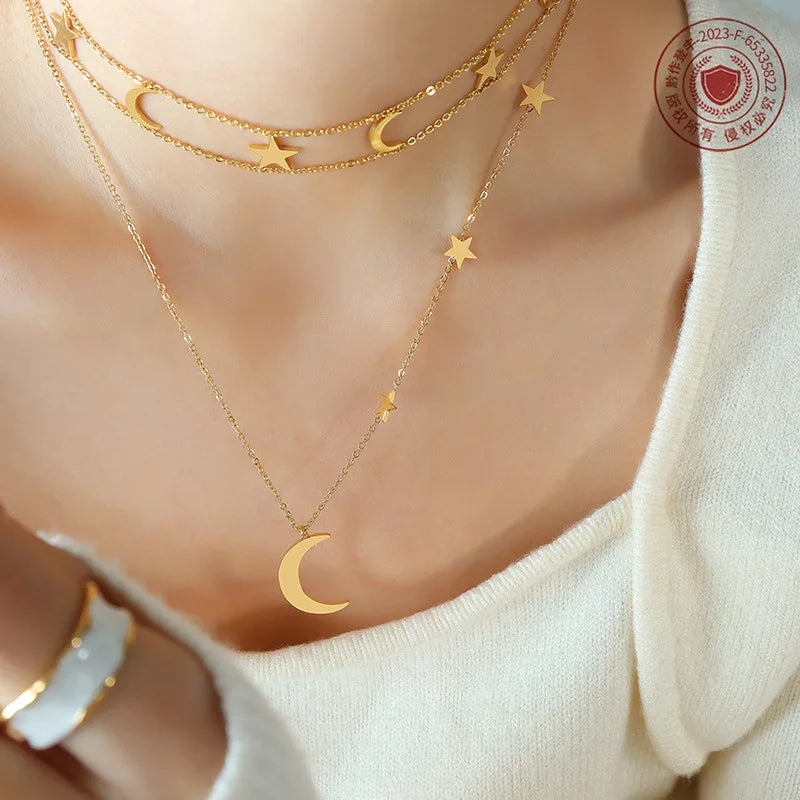 Gold-Tone Star Pendant Necklace