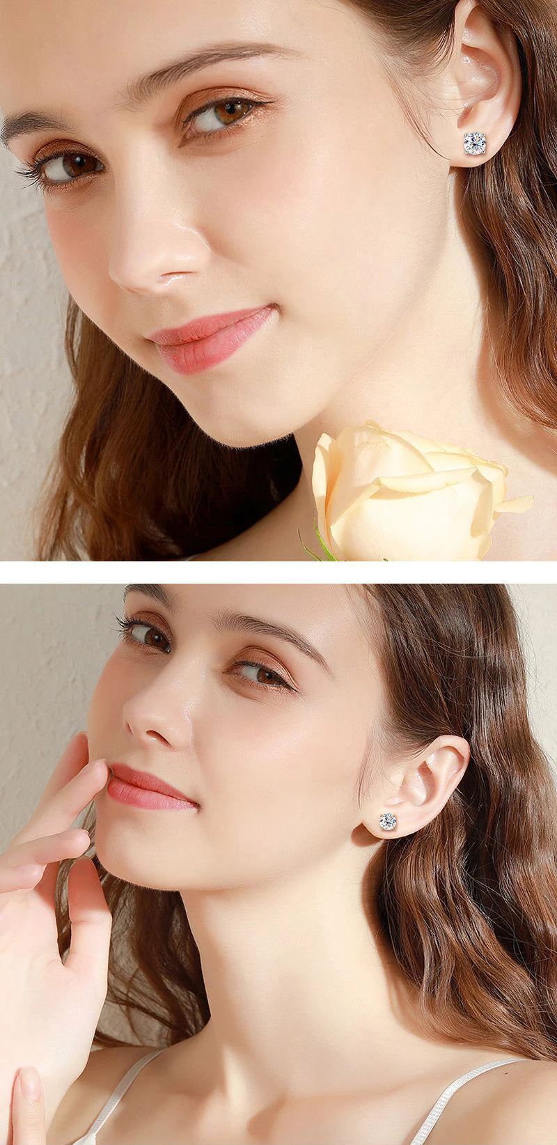 Round Moissanite Stud Earrings