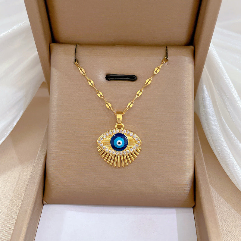 Blue Eye Necklace – Charm Gold Chain