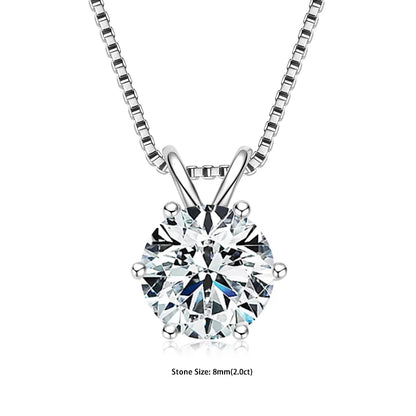 Moissanite Pendant Necklace – 0.5-5ct Sterling Silver