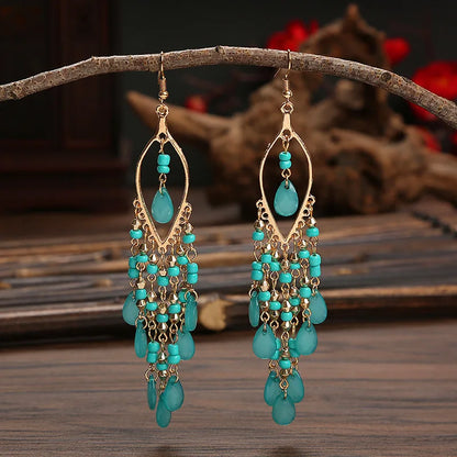 Bohemian Crystal Drop Earrings – Multicolor Rhinestone Dangles