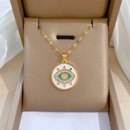 Blue Eye Necklace – Charm Gold Chain
