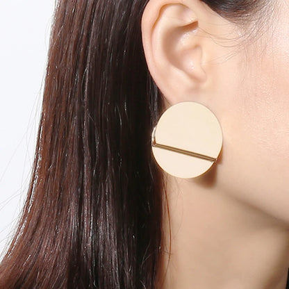 Eccentric Multi-Shaped Metal Dangle Earrings