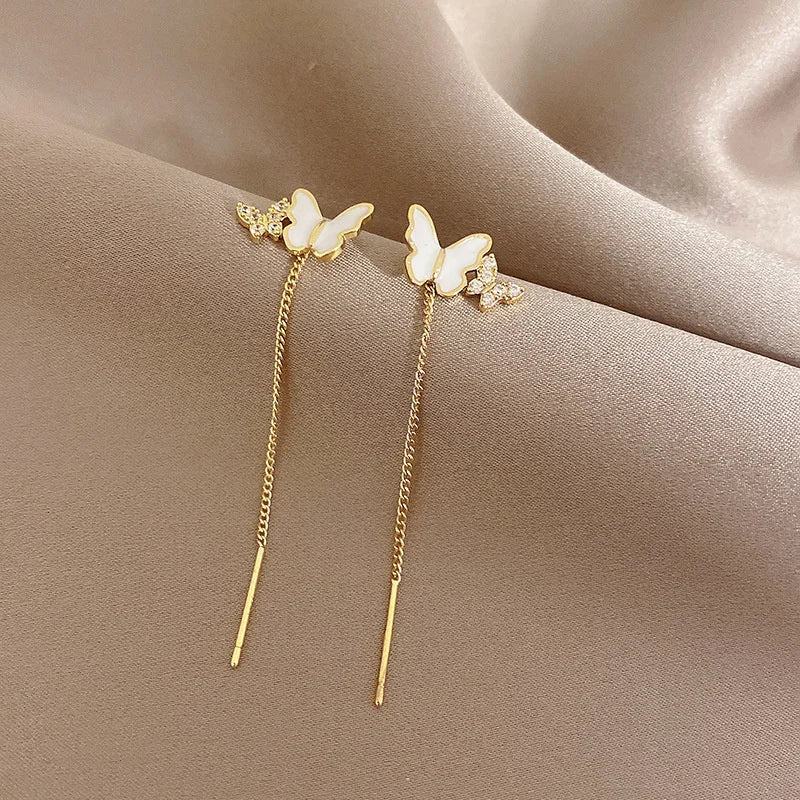 Vintage Wave Tassel Threader Earrings