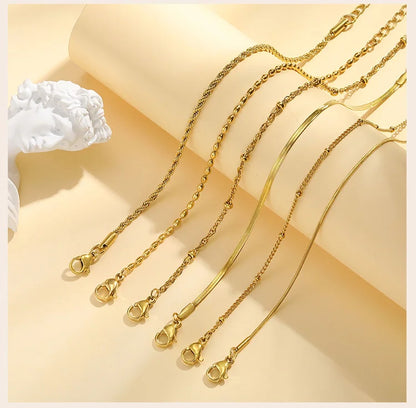 Thin Link Stainless Steel 18K Gold Plated Bracelet