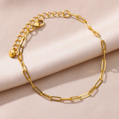 Gold Stainless Steel Imitation Pearl Anklet – Summer Beach Jewelry
