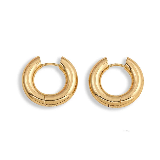 Dual-Design Huggie Hoops – Round & U-Shaped