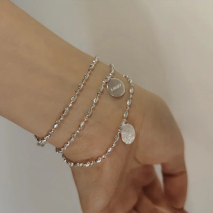 Sterling Silver Adjustable Lucky Letter Bracelet for Women