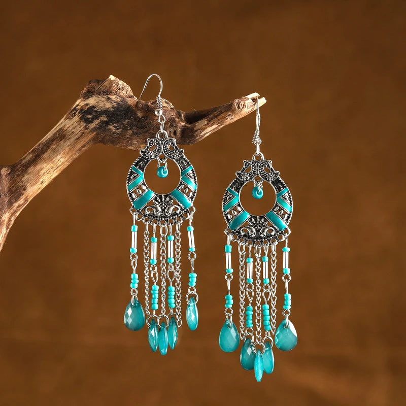 Bohemian Crystal Drop Earrings – Multicolor Rhinestone Dangles