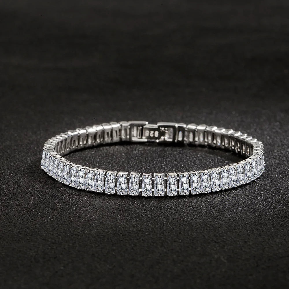 925 Sterling Silver Elegant Crystal Bracelet
