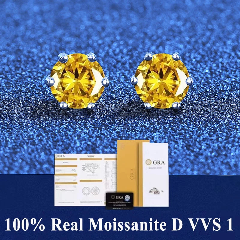 18K Gold Plated /  925 Sterling Silver Moissanite Stud Earrings