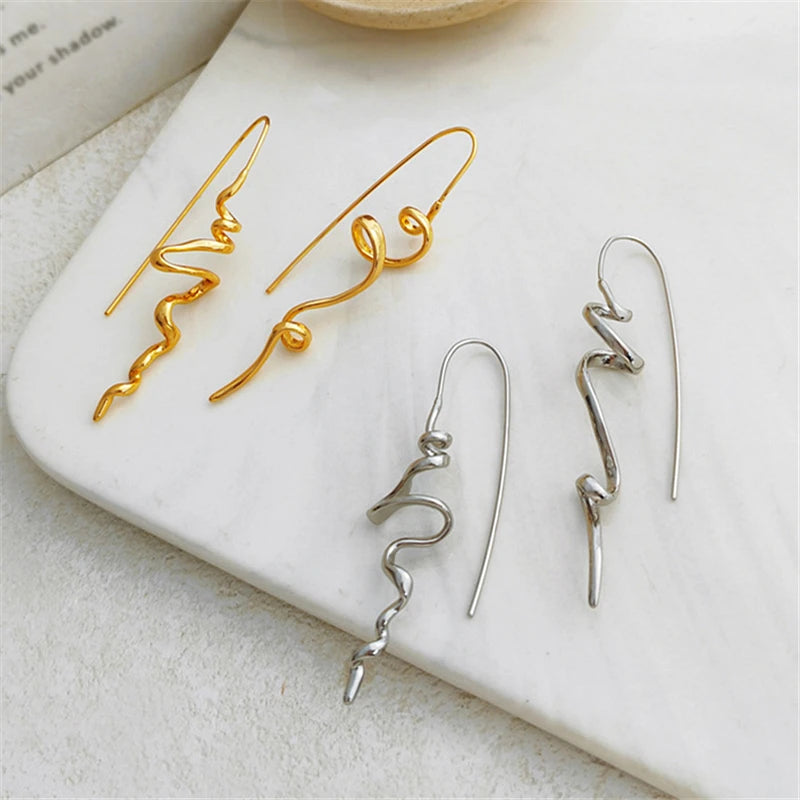 Abstract Whirly Three-Dimensional Stud Earrings