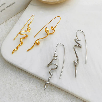 Abstract Whirly Three-Dimensional Stud Earrings