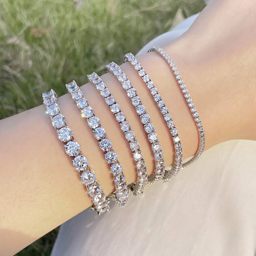 D-VVS1 Moissanite Tennis Bracelet – 925 Sterling Silver