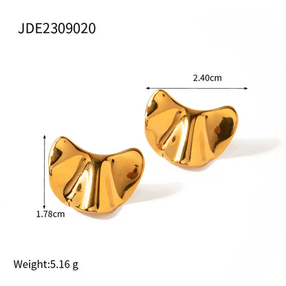 Vintage 18K Gold Plated Stainless Steel Square Earrings