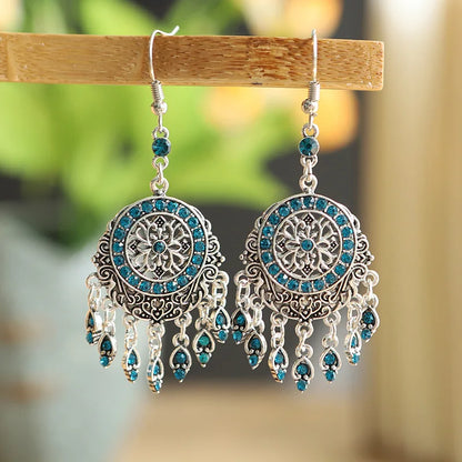 Bohemian Crystal Drop Earrings – Multicolor Rhinestone Dangles
