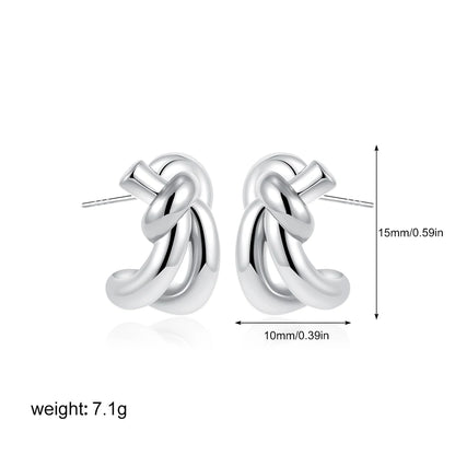 Retro Twist C-Hoop Earrings