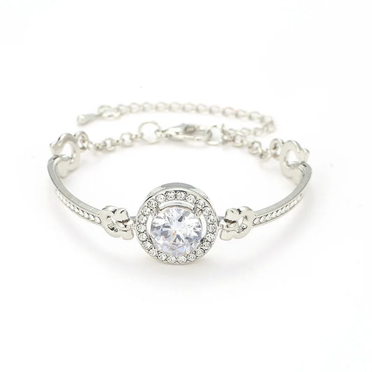 Zircon Opal Clover Adjustable Bracelet for Women