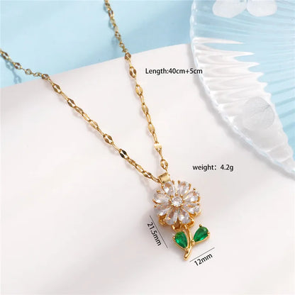 Rotating Sunflower Pendant Necklace