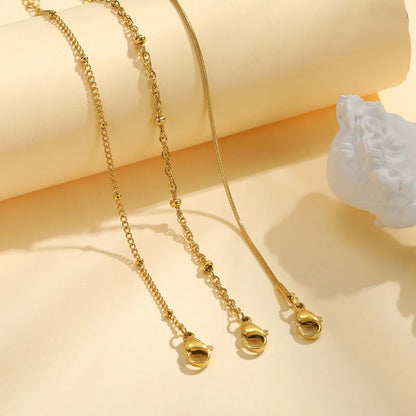 Thin Link Stainless Steel 18K Gold Plated Bracelet