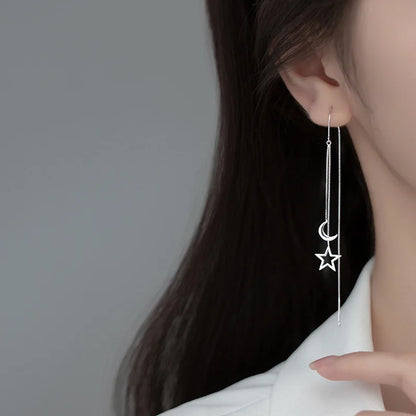 Crescent Moon & Star Tassel Drop EarringsCrescent Moon & Star Tassel Drop Earrings