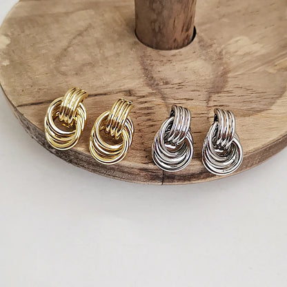 Triple-Layer Knot Stud Earrings