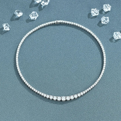 Moissanite Tennis Necklace – 925 Sterling Silver