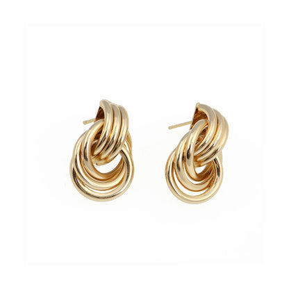 Triple-Layer Knot Stud Earrings