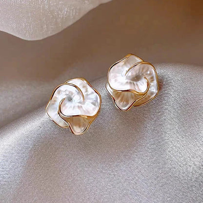 Thick Rhinestone Vintage Hoop Stud Earrings